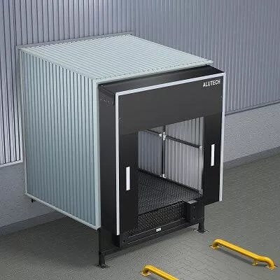 Перегрузочный тамбур ALUTECH DH без обшивки, глубина 4500 мм, 60°/120° к зданию